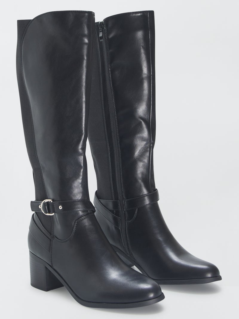 Bottes à talons noir - Kiabi