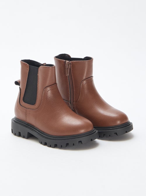 Bottes ajustées en simili - Kiabi