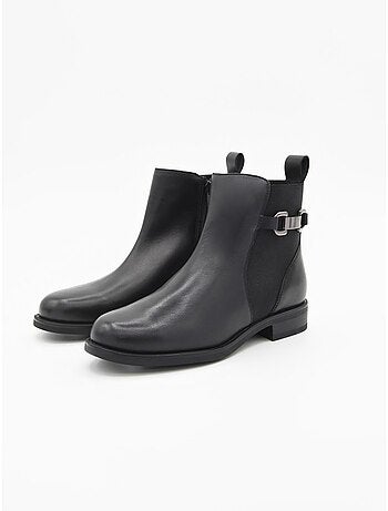 Bottes Basses Cuir Naturel Purapiel