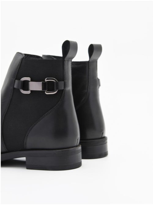 Bottes Basses Cuir Naturel Purapiel - Kiabi Bottes Basses Cuir Naturel Purapiel - Kiabi