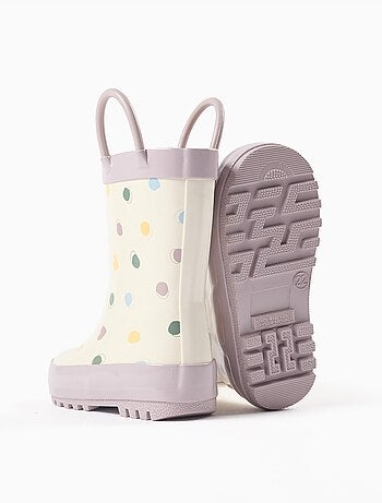 Bottes de pluie avec anses et motif à pois
