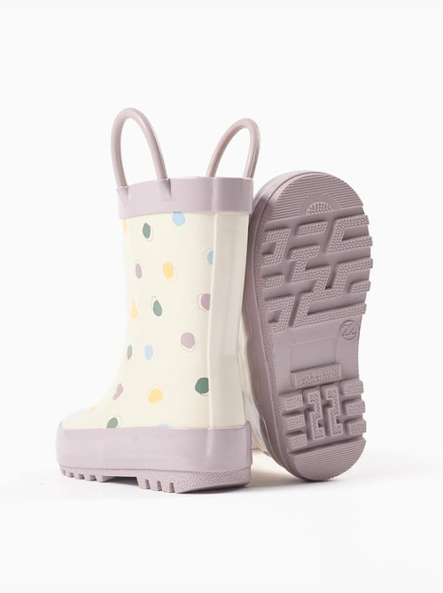 Bottes de pluie avec anses et motif à pois - Kiabi Bottes de pluie avec anses et motif à pois - Kiabi