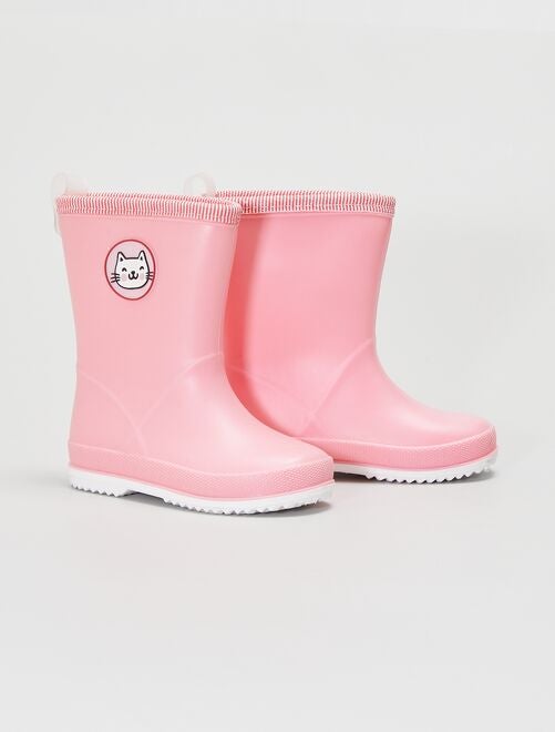 Playshoes Wellingtons chat rose