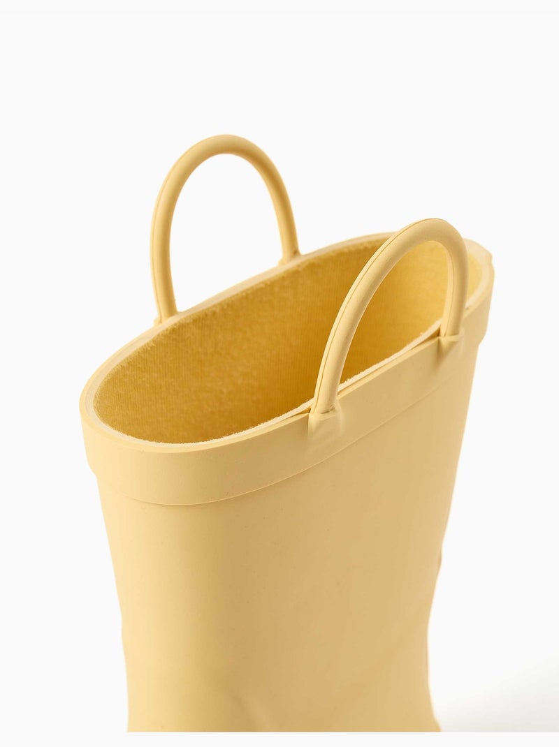 Bottes de pluie en caoutchouc avec anses Jaune - Kiabi