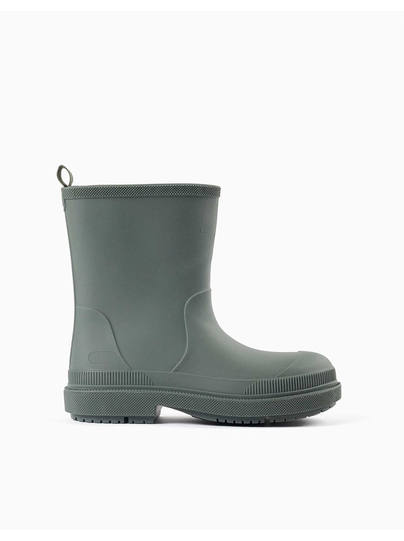 Bottes de pluie en caoutchouc avec semelle antidérapante Vert - Kiabi