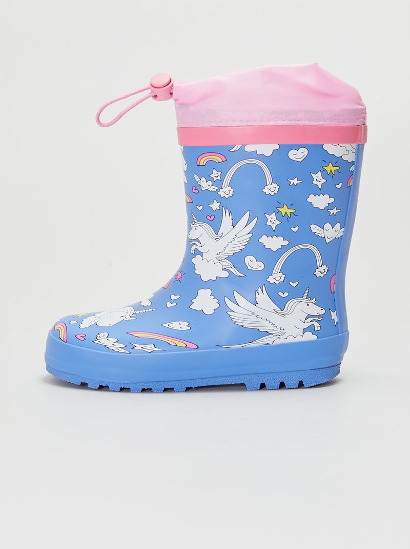 Bottes de pluie en caoutchouc Bleu - Kiabi