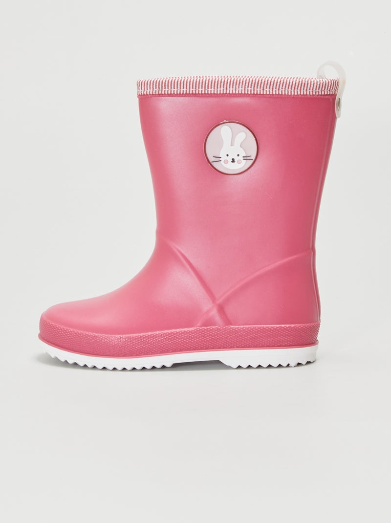 Bottes de pluie 'lapin' fuchsia - Kiabi