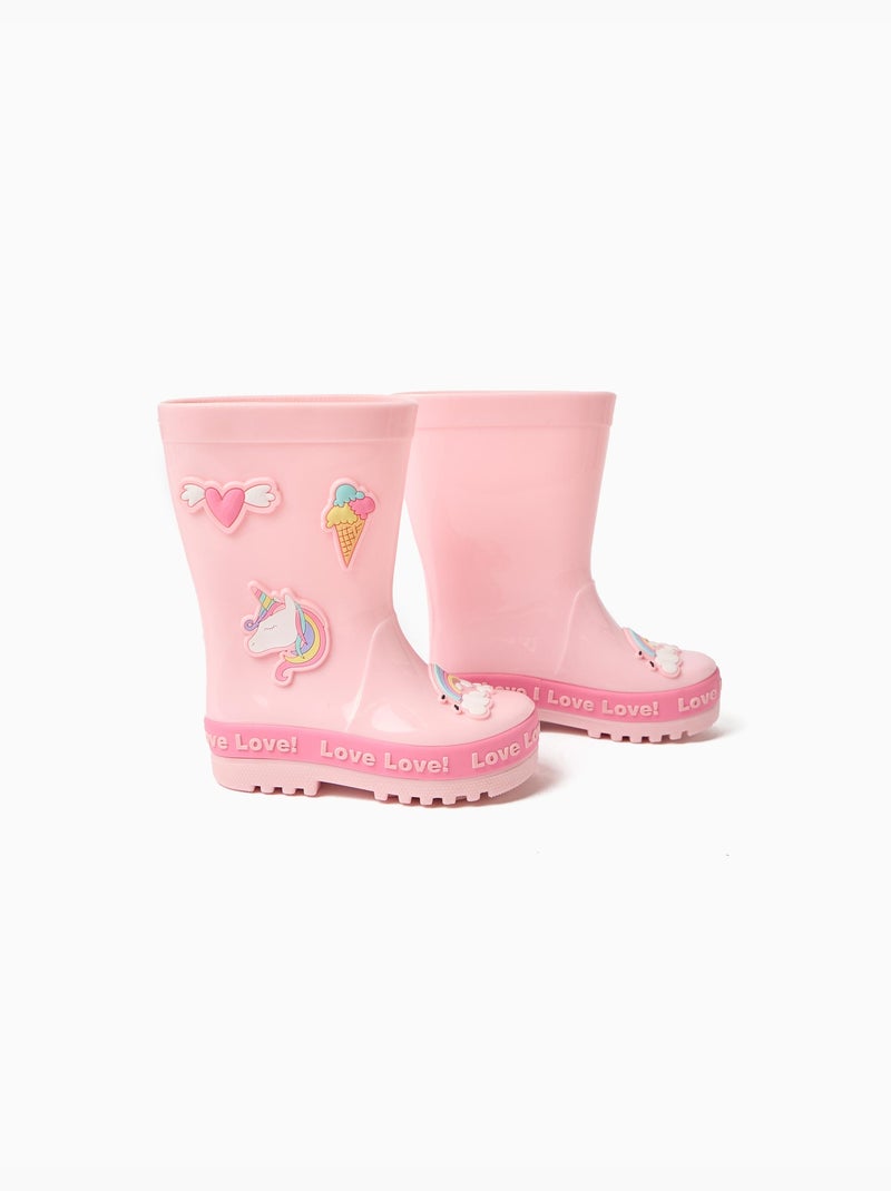 Bottes de pluie licorne, mo fashion Rose - Kiabi