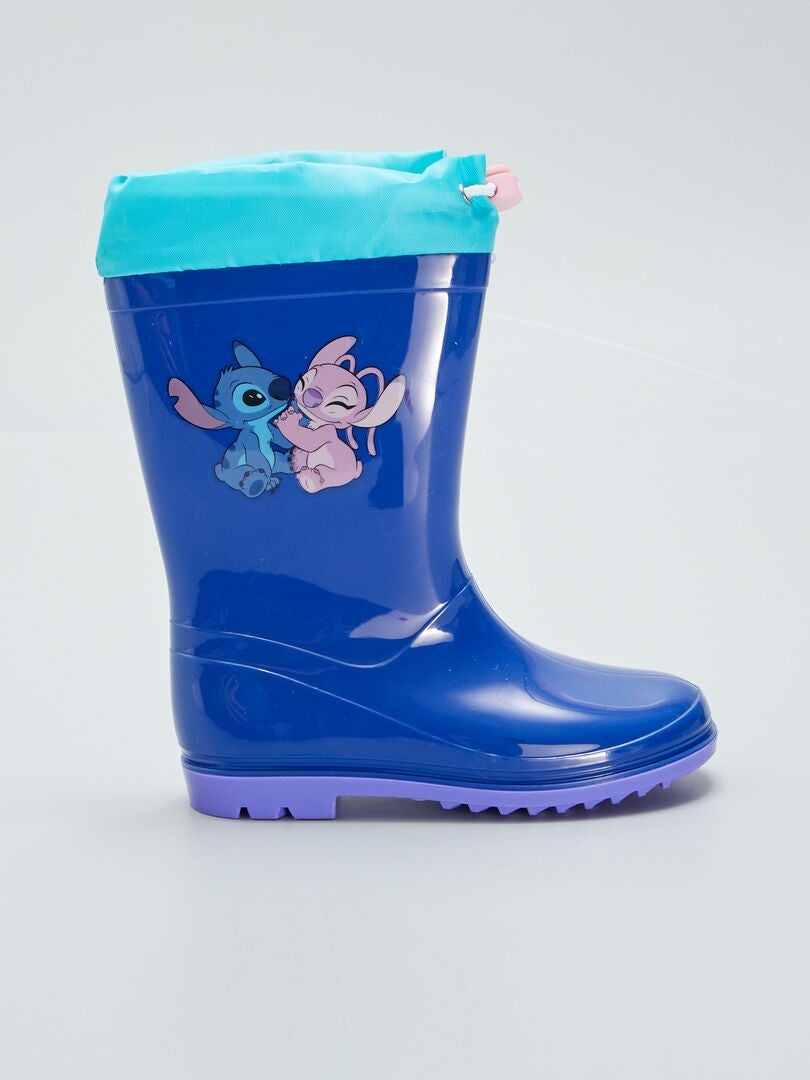 Bottes de pluie enfant, 100 - Bleu Asphalte, Blanc De Neige - Tribord