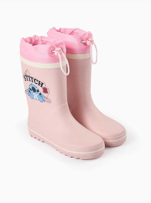 Bottes en caoutchouc avec imprimé Stitch et fermeture à cordon - Kiabi