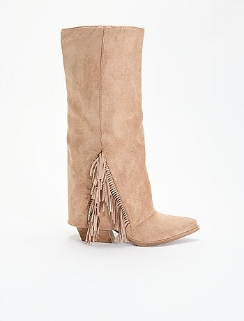 Bottes en suédine avec franges