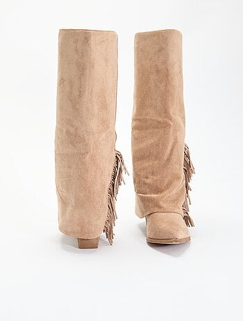 Bottes en suédine avec franges
