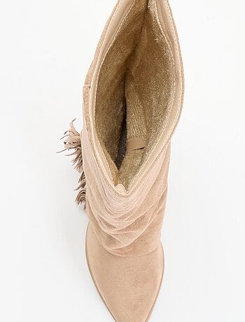 Bottes en suédine avec franges