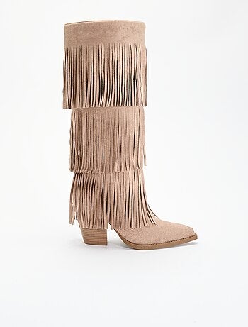 Bottes en suédine avec franges