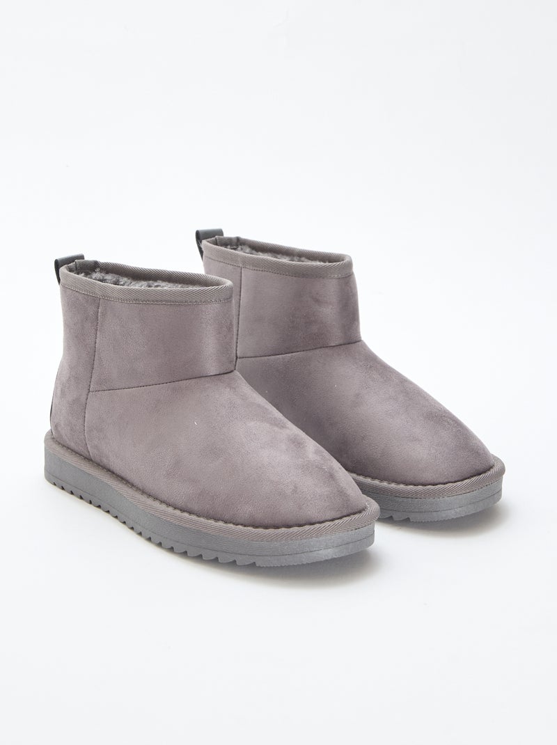 Bottes en suédine Gris - Kiabi