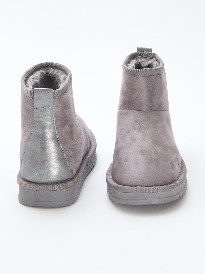 Bottes en suédine Gris - Kiabi
