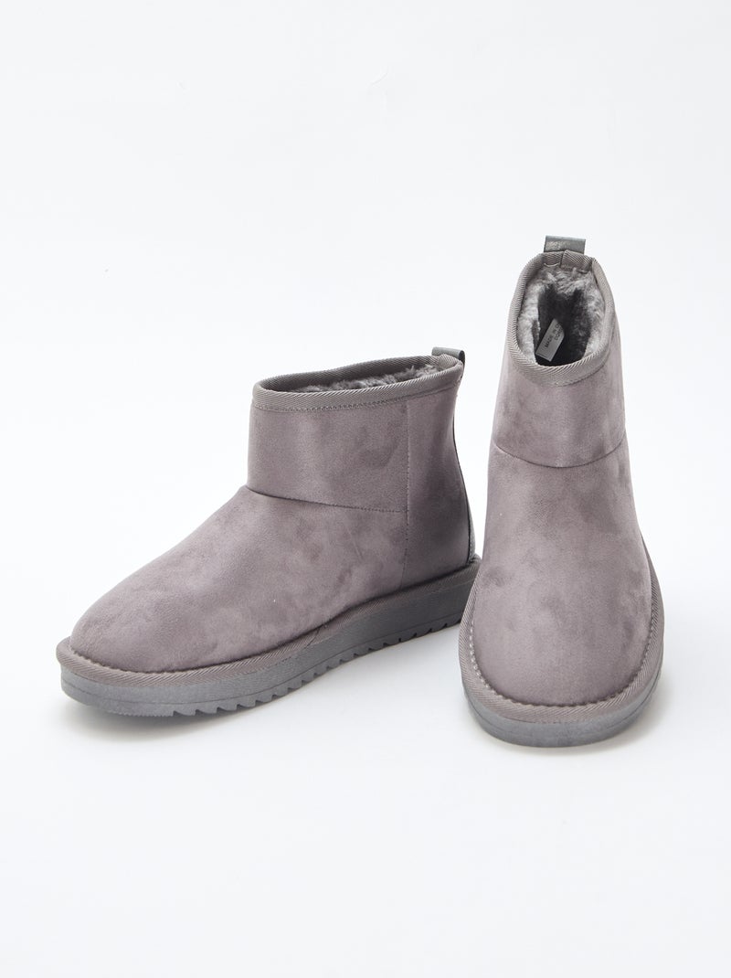 Bottes en suédine Gris - Kiabi