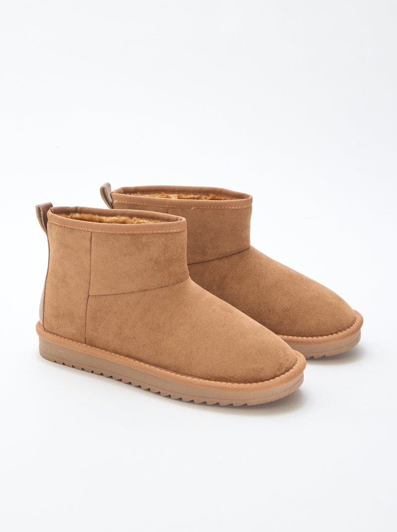 Bottes en suédine Marron - Kiabi