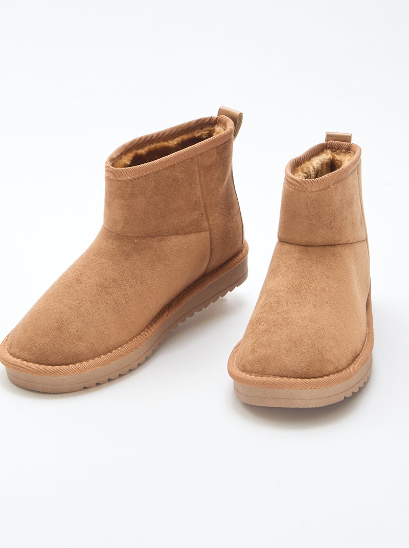 Bottes en suédine Marron - Kiabi