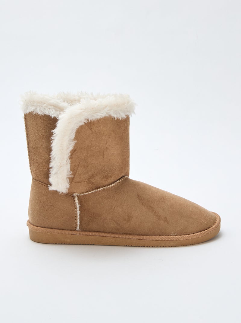 Bottes fourrées mi-hautes Marron - Kiabi