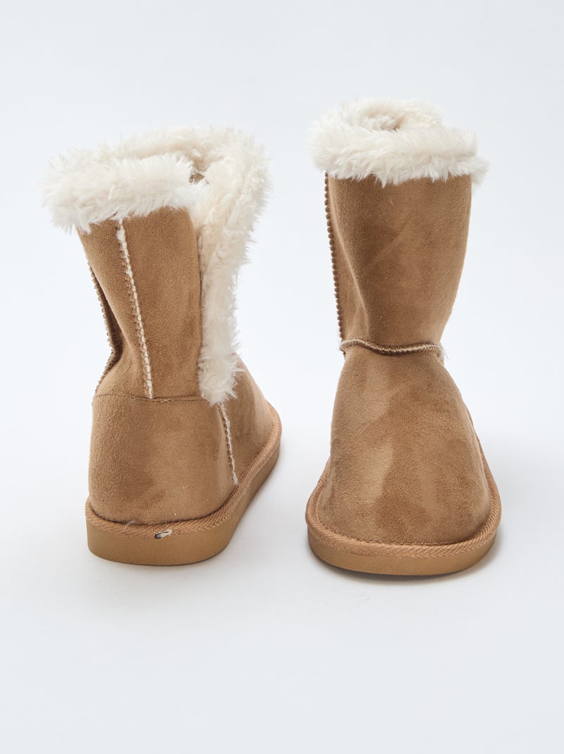 Bottes fourrées mi-hautes Marron - Kiabi