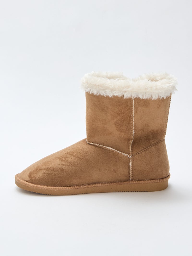 Bottes fourrées mi-hautes Marron - Kiabi