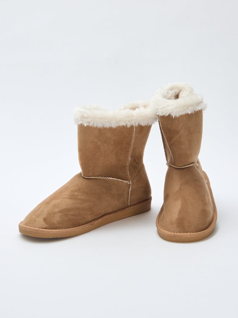 Bottes fourrées mi-hautes Marron - Kiabi