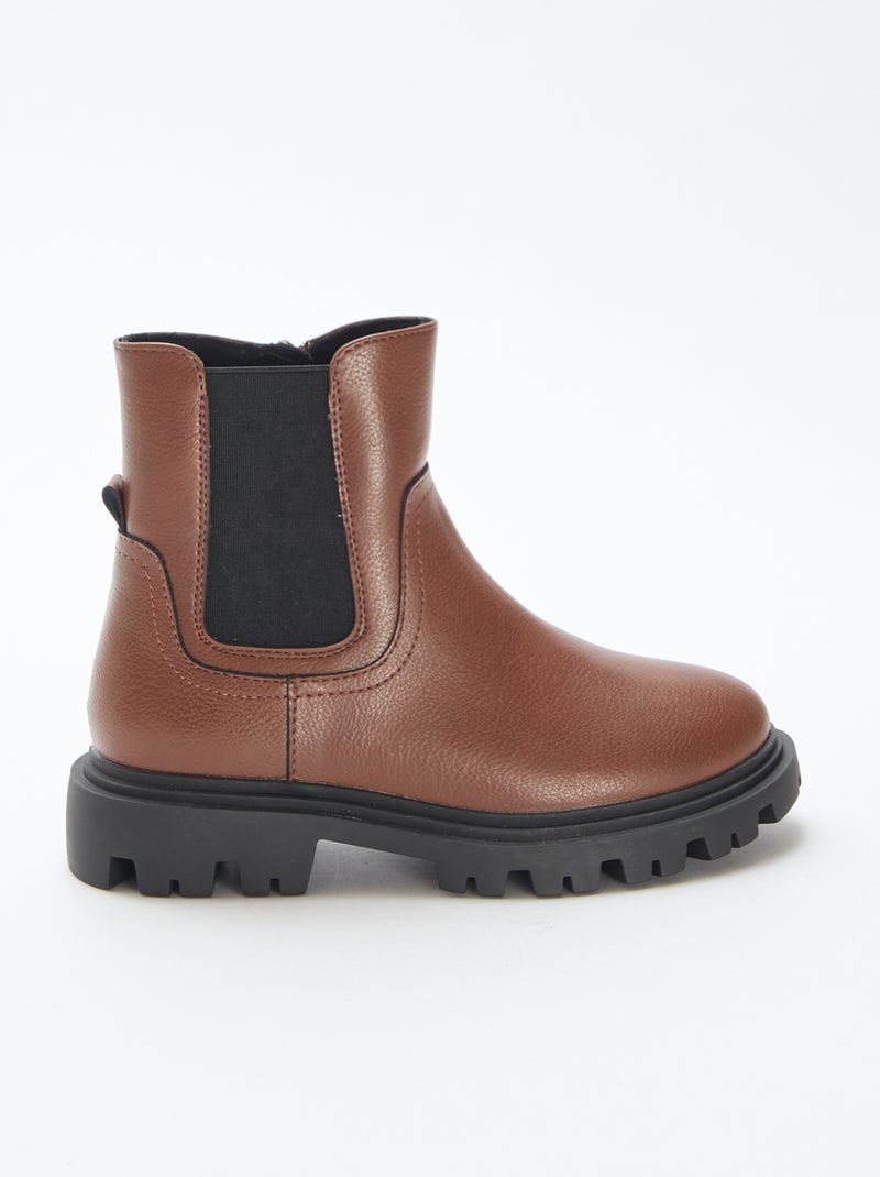 Bottes hautes ajustée Marron - Kiabi