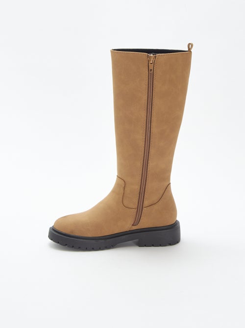 Bottes hautes en suédine - Kiabi