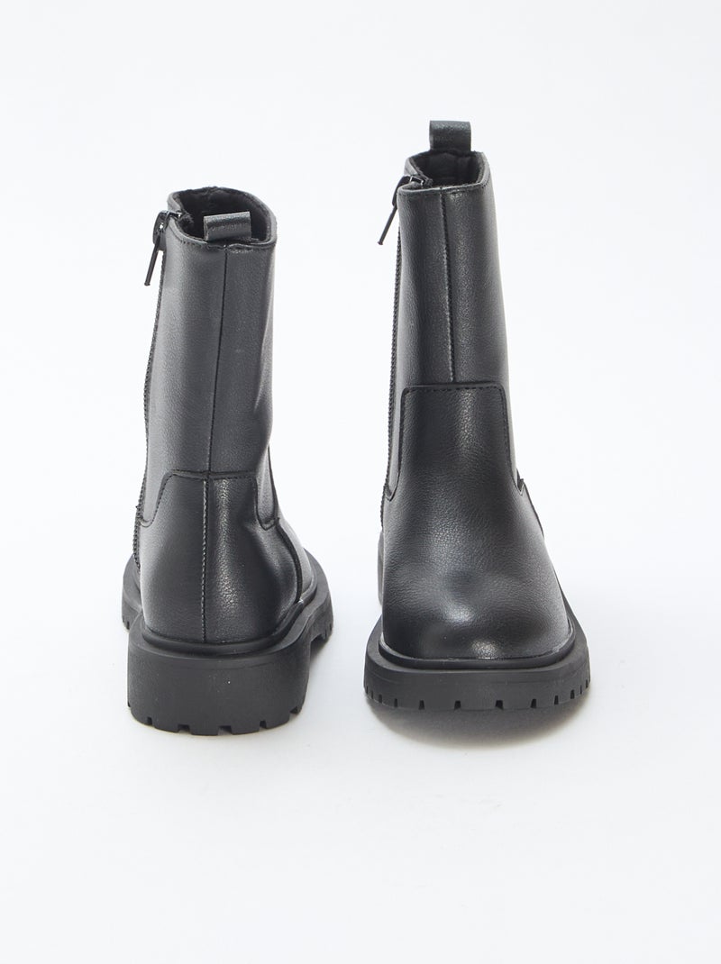 Bottes Fille - JILI - Noire - Fermeture zippée - Pointures 31 à 36