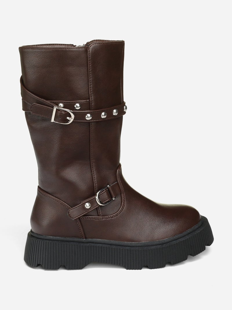 Bottes montantes Marron - Kiabi