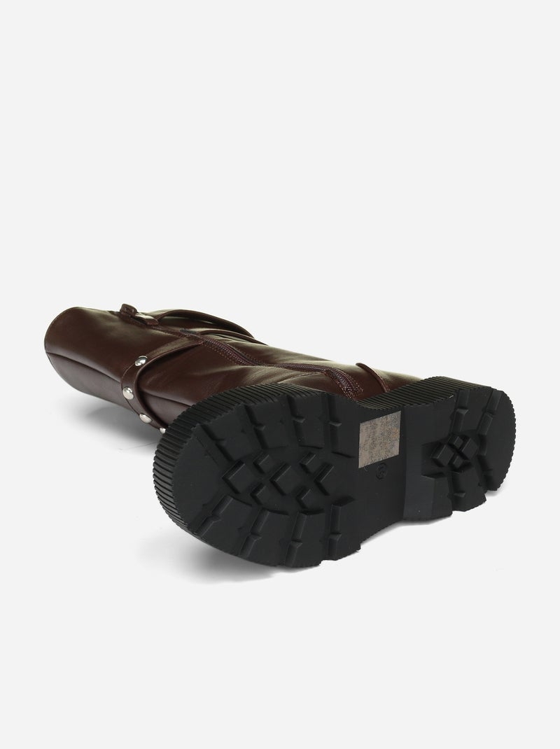Bottes montantes Marron - Kiabi