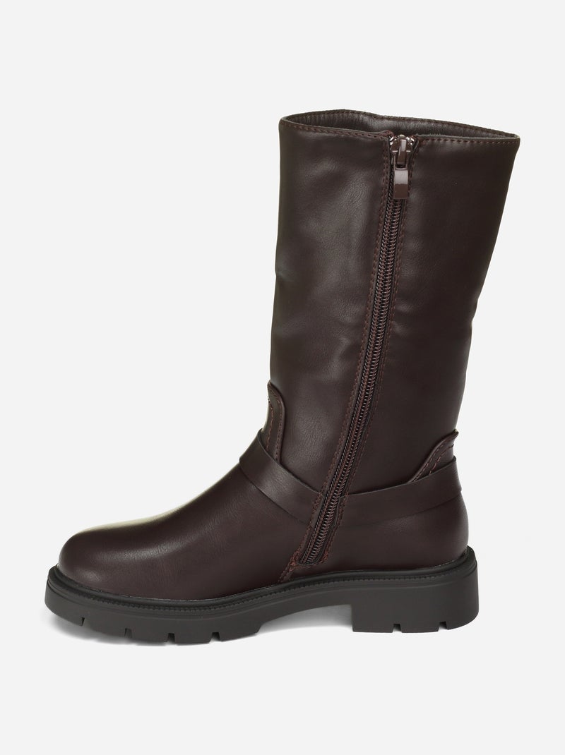 Bottes montantes Marron - Kiabi