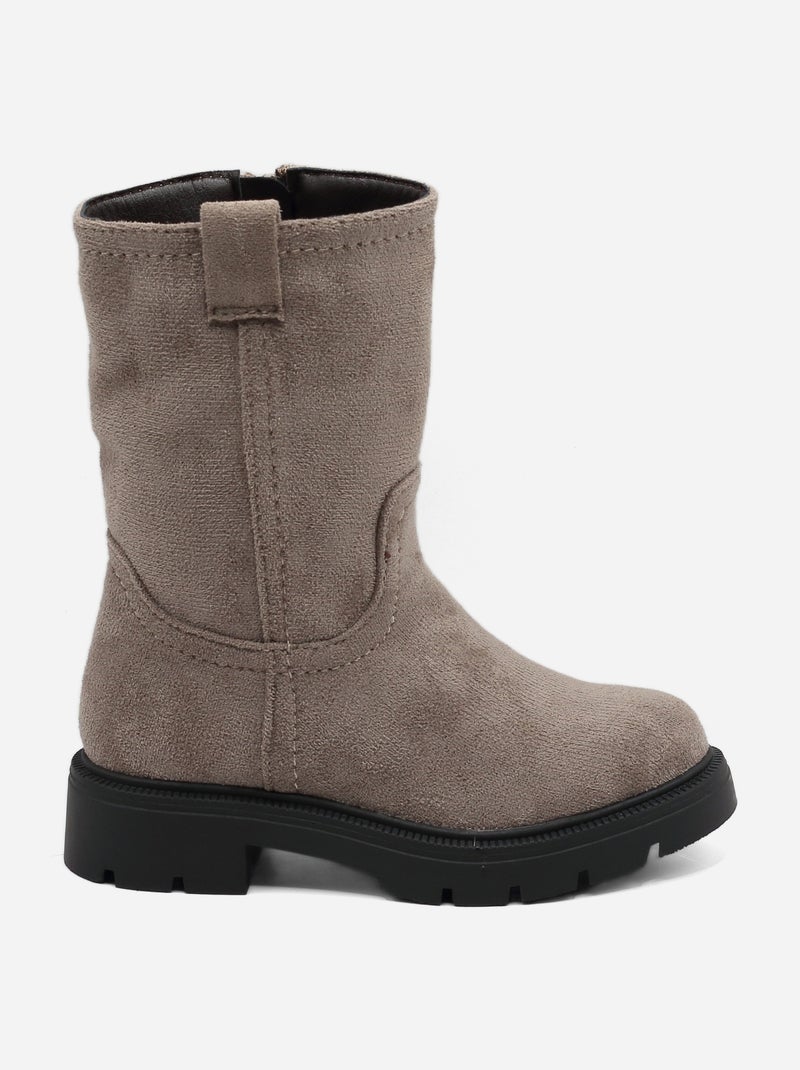 Bottes montantes Taupe - Kiabi