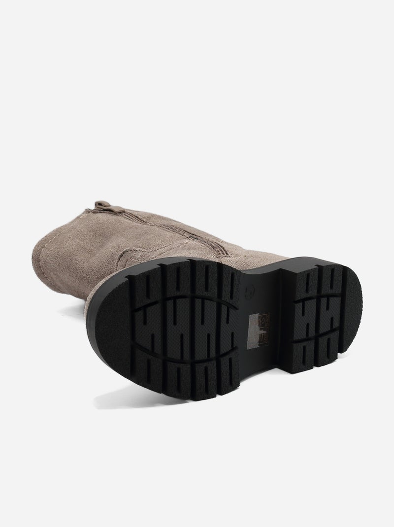 Bottes montantes Taupe - Kiabi