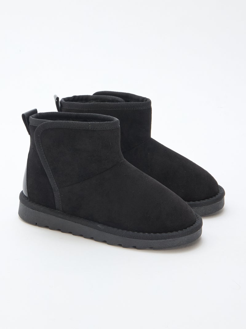 Bottes style sudédois en ubuck Noir - Kiabi