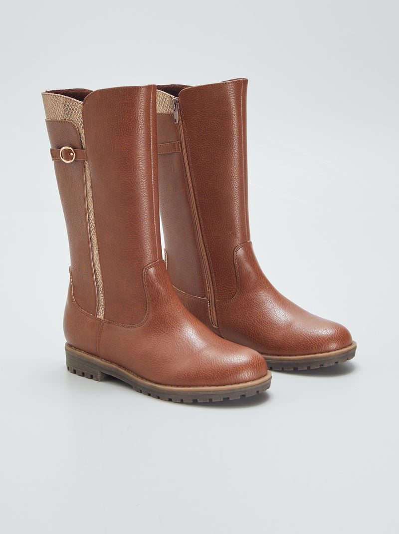Bottes type cavalière Beige - Kiabi