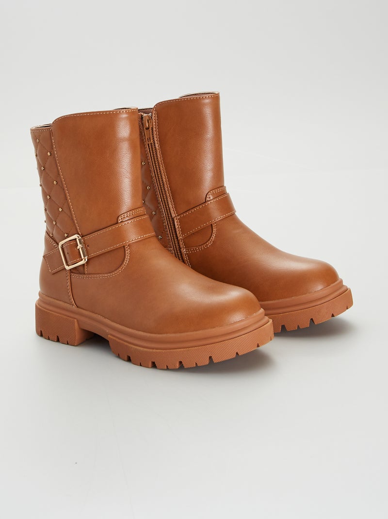 Bottes type cavalière Marron - Kiabi