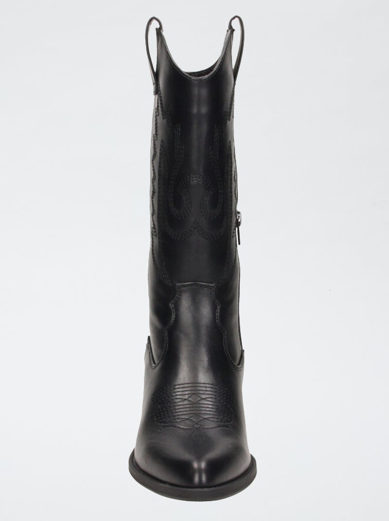 Bottes type western en simili Noir - Kiabi
