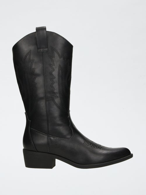 Bottes type western en simili - Kiabi