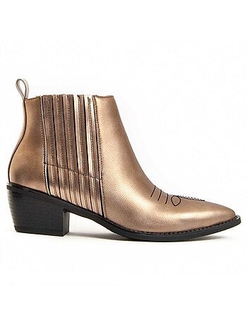Bottine à Talon Matière Synthétique Et Textile Montevita