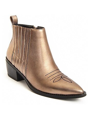 Bottine à Talon Matière Synthétique Et Textile Montevita