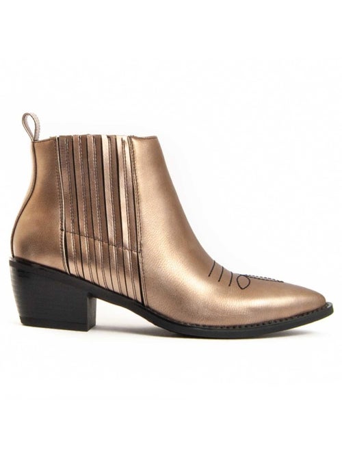 Bottine à Talon Matière Synthétique Et Textile Montevita - Kiabi Bottine à Talon Matière Synthétique Et Textile Montevita - Kiabi