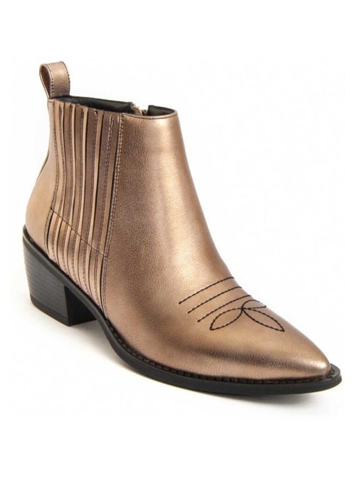 Bottine à Talon Matière Synthétique Et Textile Montevita - Kiabi Bottine à Talon Matière Synthétique Et Textile Montevita - Kiabi