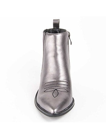 Bottine à Talon Matière Synthétique Et Textile Montevita