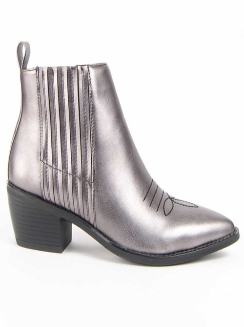 Bottine à Talon Matière Synthétique Et Textile Montevita - Kiabi Bottine à Talon Matière Synthétique Et Textile Montevita - Kiabi