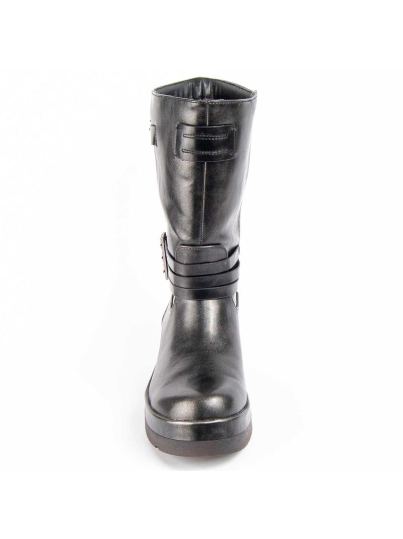 Bottine à Talon Matière Synthétique Et Textile Montevita Gris - Kiabi