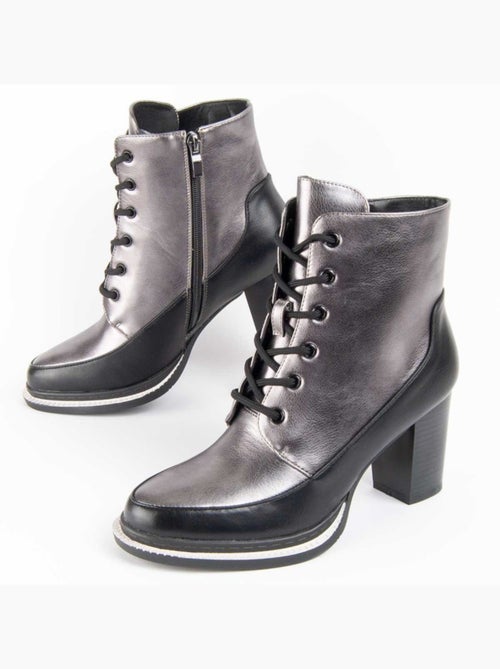 Bottine à Talon Matière Synthétique Et Textile Montevita - Kiabi Bottine à Talon Matière Synthétique Et Textile Montevita - Kiabi