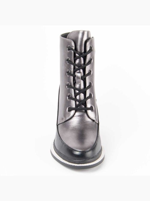 Bottine à Talon Matière Synthétique Et Textile Montevita - Kiabi Bottine à Talon Matière Synthétique Et Textile Montevita - Kiabi