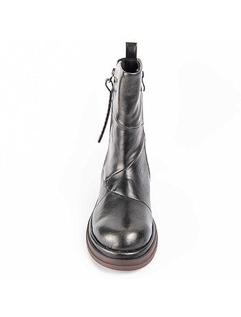 Bottine à Talon Matière Synthétique Et Textile Montevita